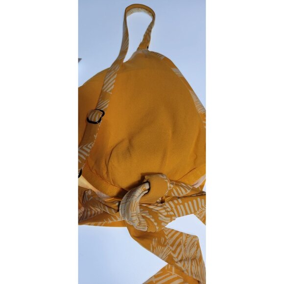 Robin Piccone Bikini Swim Top Underwire Bottom Mid Rise Sz M Yellow - Picture 4 of 7